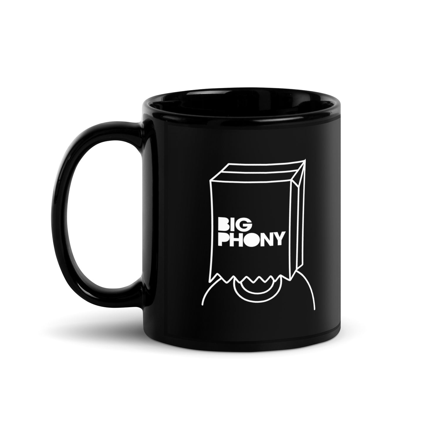 Big Phony Black Glossy Mug