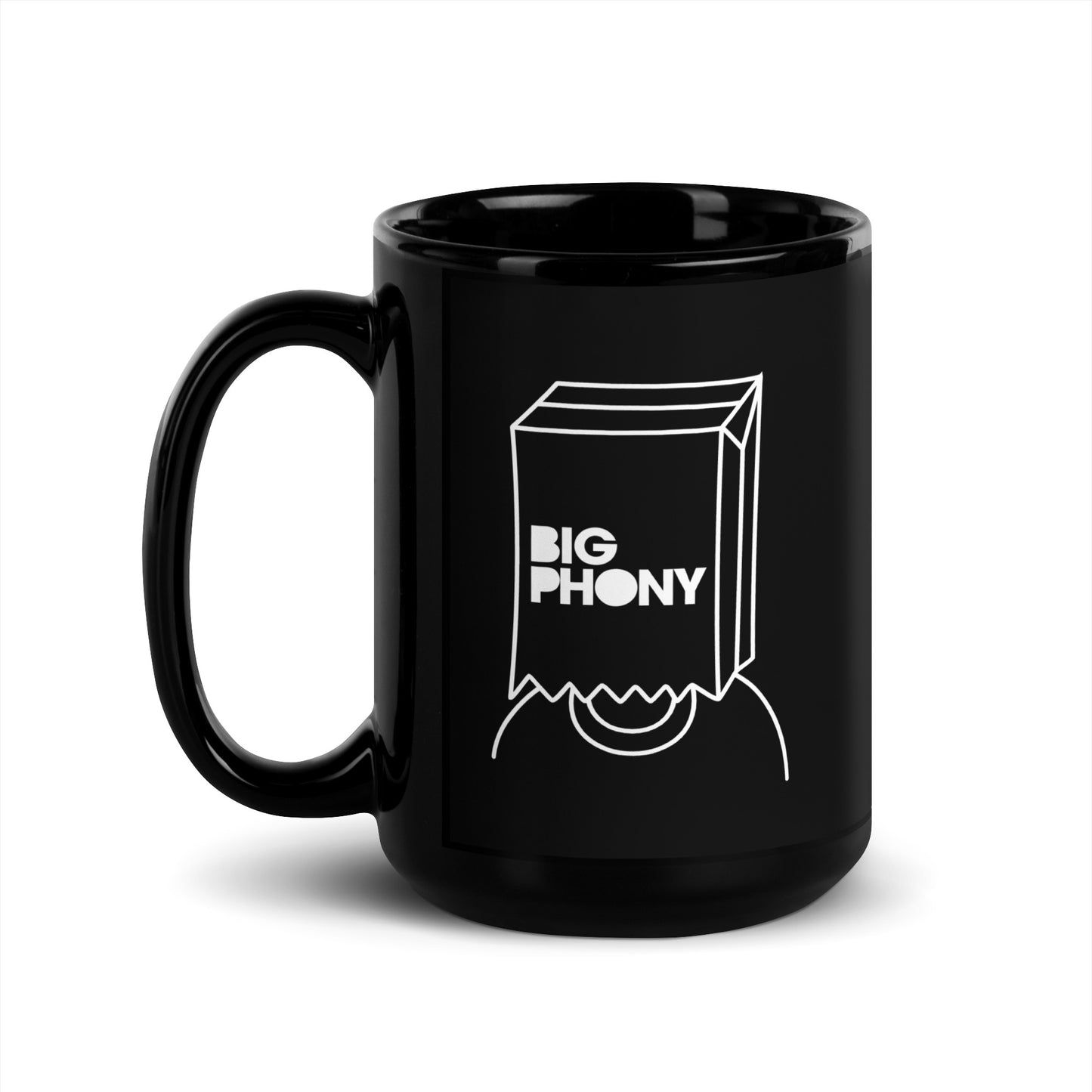 Big Phony Black Glossy Mug